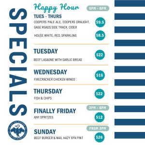 Weekly specials Instagram promo at Lucky Shag Bar