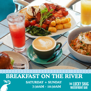 Breakfast on the river dining promo at Lucky Shag Bar