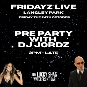 Fridayz Live music event promo at Lucky Shag Bar