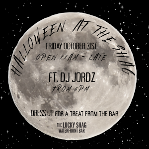 Halloween party promo at The Lucky Shag