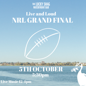NRL Grand Final live screening promo at Lucky Shag Bar