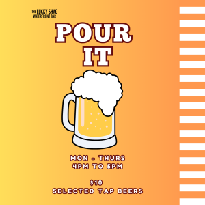 Weekly specials promo graphic at Lucky Shag Bar