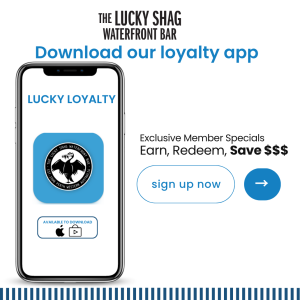 Lucky Loyalty promotional graphic for Lucky Shag Bar